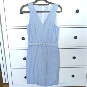 Sz 2 J Crew White & Blue Stripes Nautical Dress